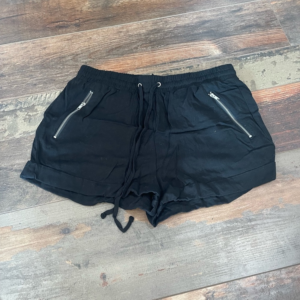 Black Zipper Shorts